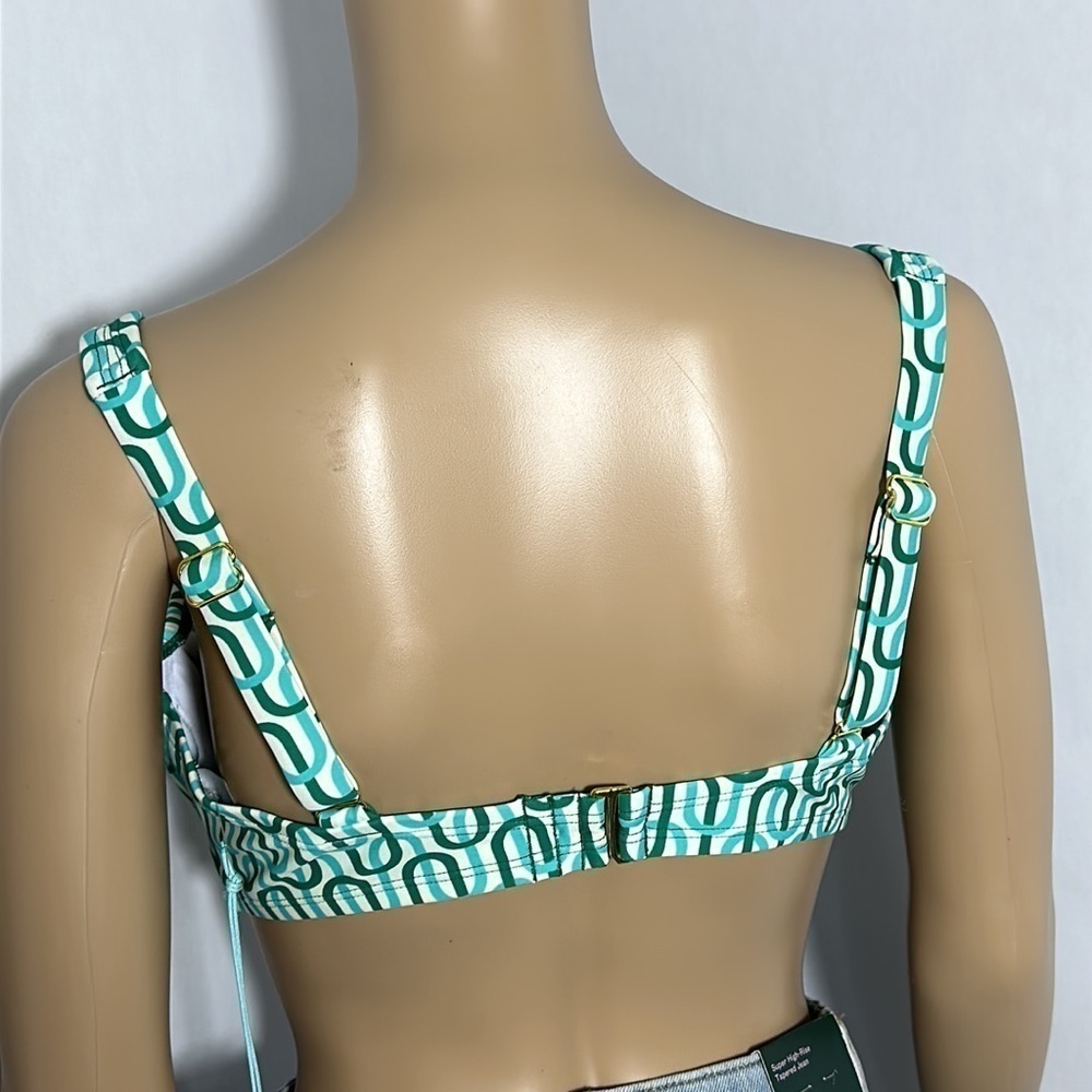 Kona Sol Bikini Top Green Pattern Under Wire (45PYE5) - Picture 2 of 4